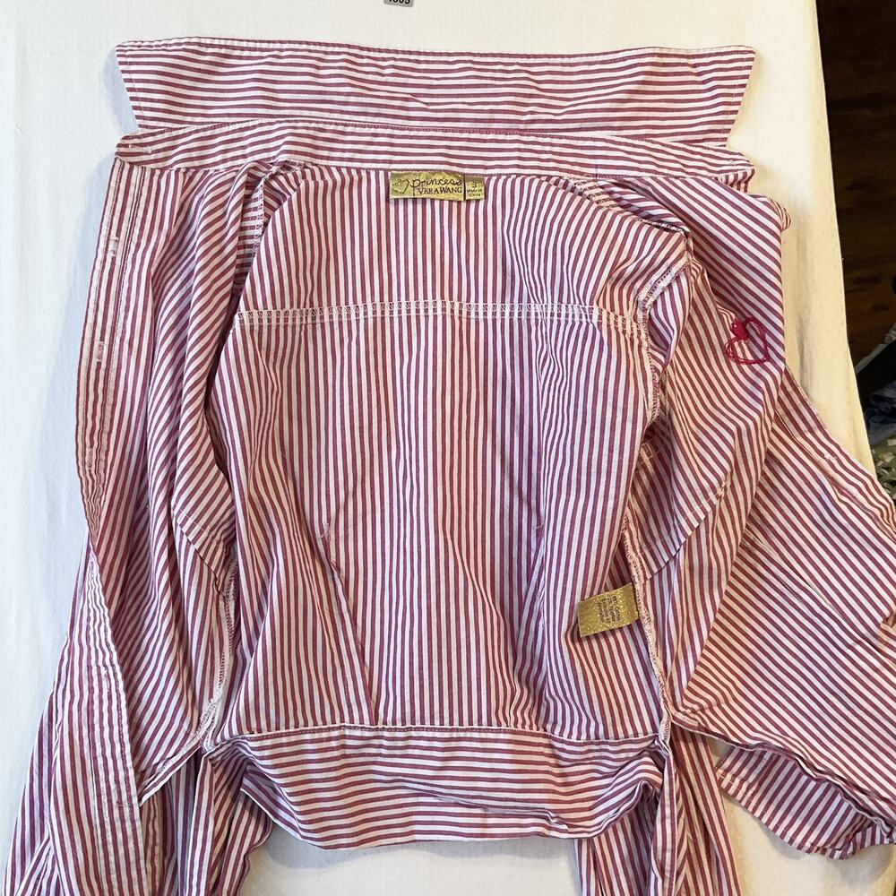 Princess Vera Wang Women Button Up Collar Shirt 3 Red Striped Bow Heart LongSlee - Picture 4 of 10